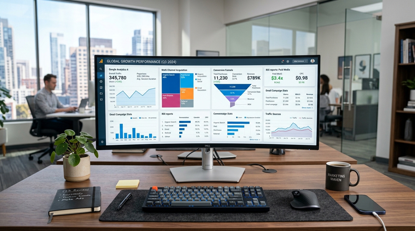 Full-Funnel Digital Marketing & Attribution Dashboard
